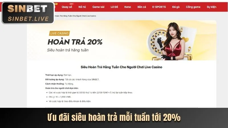 Hoàn trả cược thể thao hàng tuần tại Bongbet
